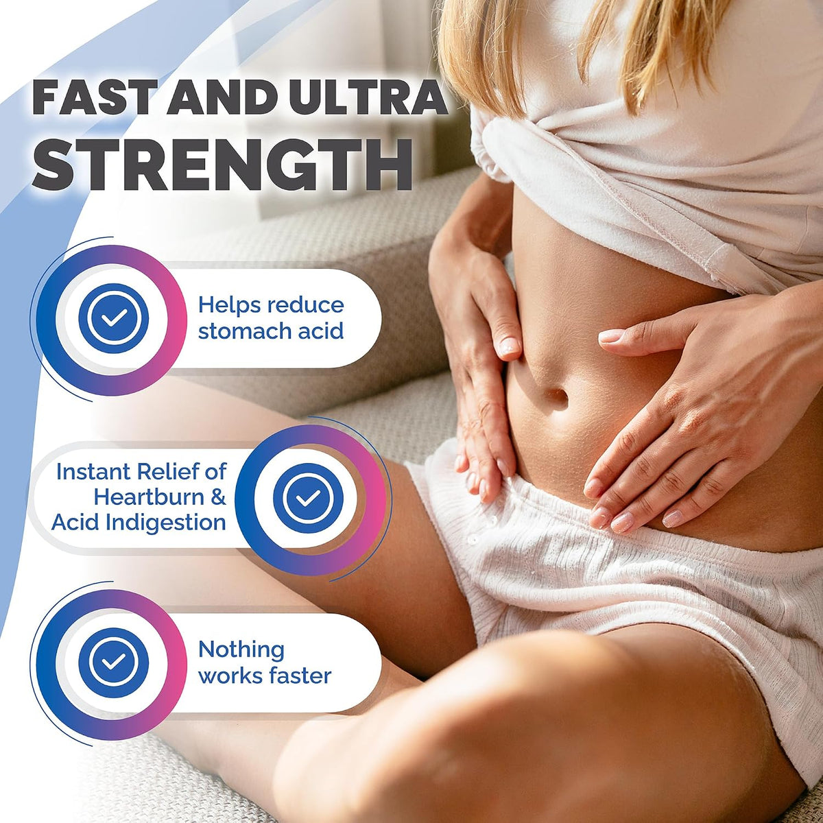 berkley jensen Ultra Strength Antacid Tablets Chewable - 1000mg Calcium Carbonate Antacids for Heartburn, Acid Indigestion, Assorted Berry Flavor - 265 Count (Pack of 1)