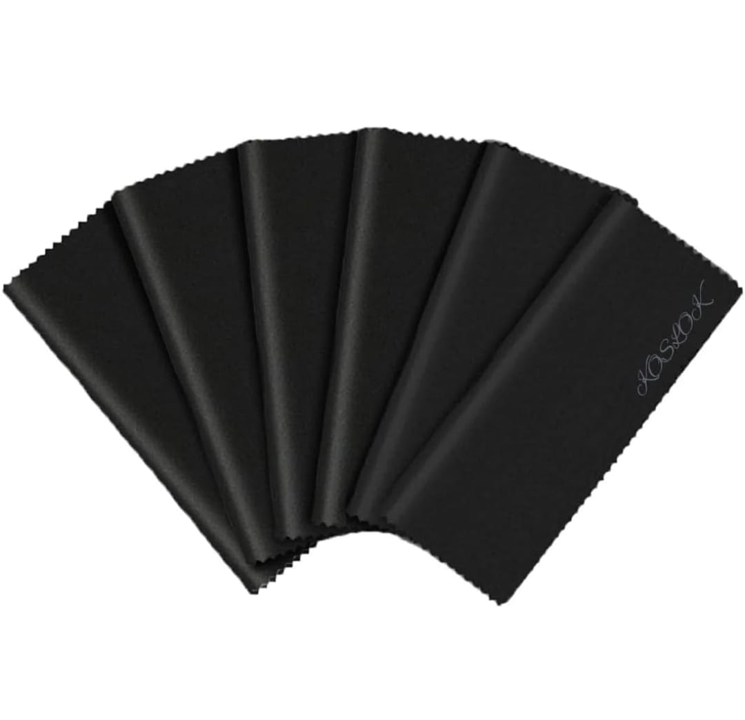Black Microfiber Cleaning Cloths for Electronics, Glasses, Screens, Eyeglasses, iPad, iPhone, Cell Phone, 6 Count (Pack of 1)