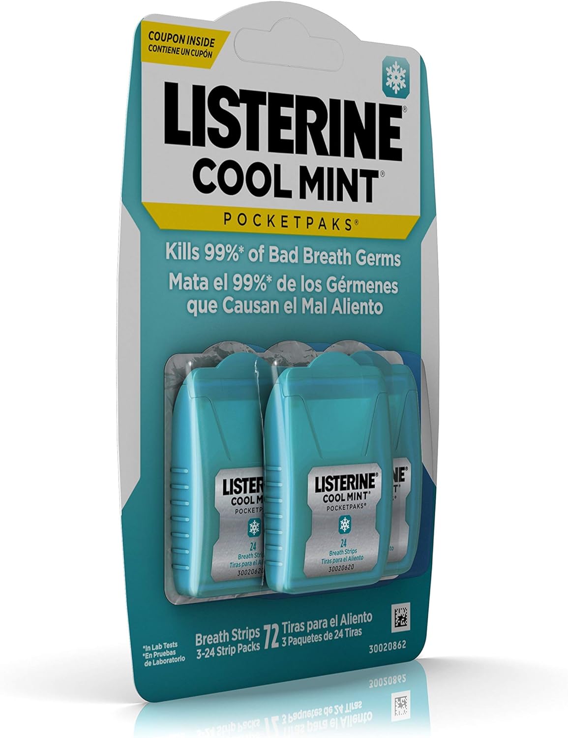 Listerine Cool Mint Pocketpaks Breath Strips, 6 pk./72 Strips