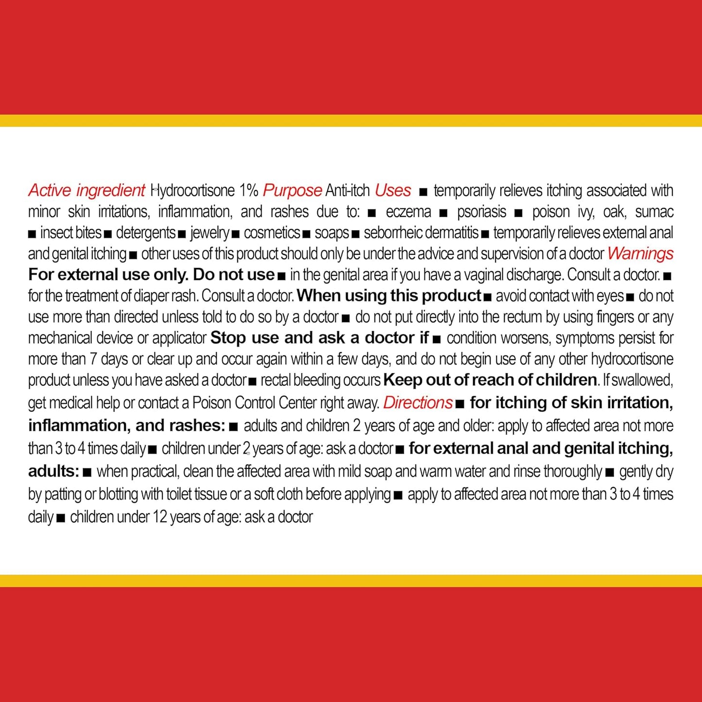 Berkley Jensen Maximum Strength Anti-Itch Cream (4 oz.), with Calming Aloe Vera, 1% Hydrocortisone Itch Relief for Eczema, Psoriasis, Bug Bites, Poison Ivy, Oak and Sumac, 2 oz. Tube (Pack of 2