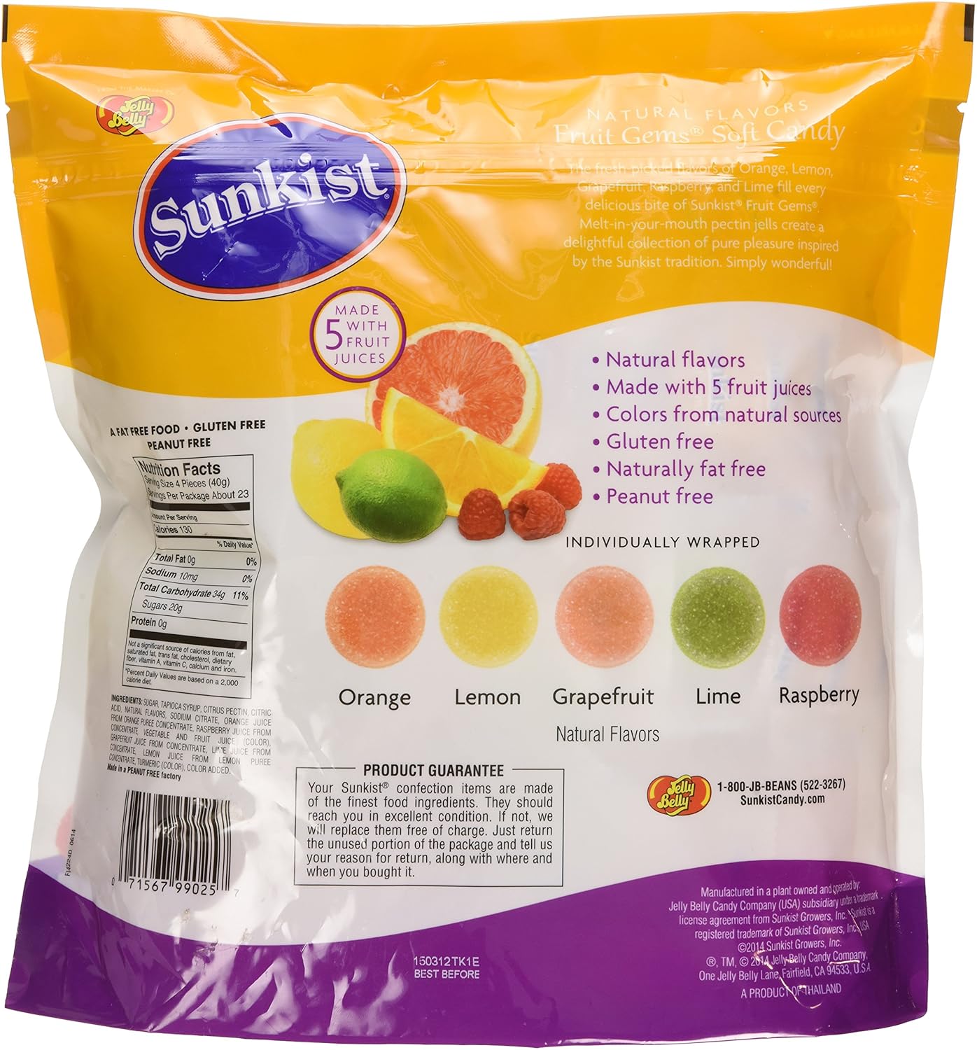 Sunkist® Individually-Wrapped Fruit Gems 32OZ (2 LB) Pouch