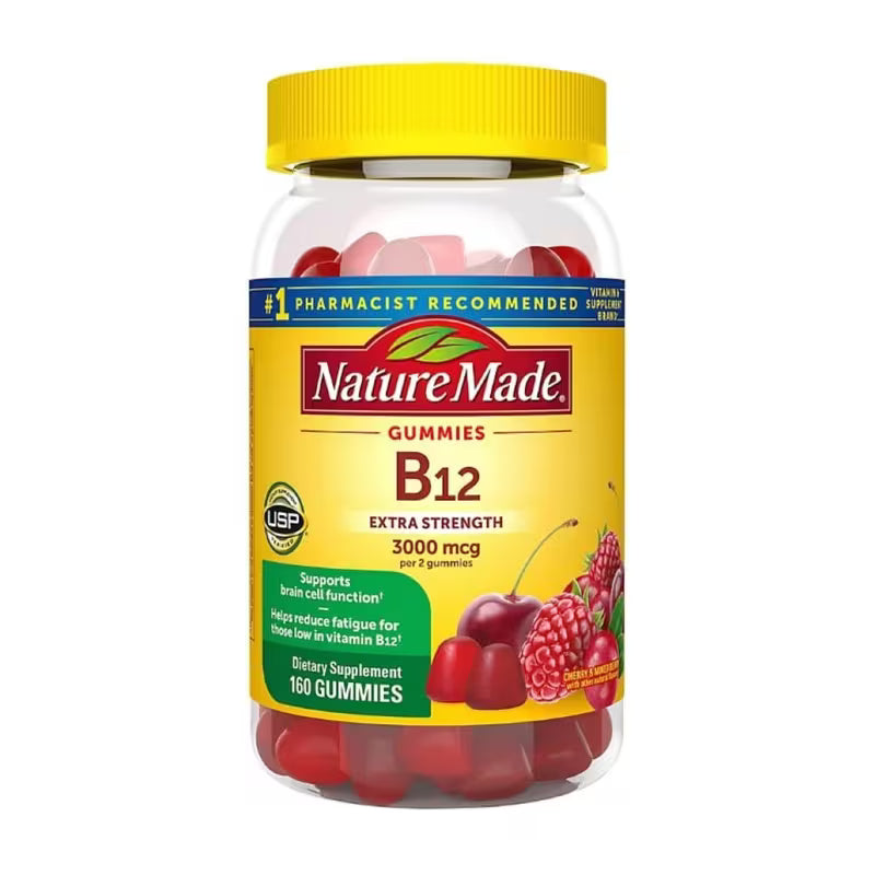 Nature Made B12 Gummies Extra Strength 3000 MCG PER 2 Gummies (160 CT)